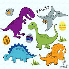 Free Printable Dinosaur Crafts Dinosaur Digital Clip Art Set For Scrapbooking Invitation Card Bu Dinosaur Pictures Dinosaur Clip Art Digital Clip Art Set