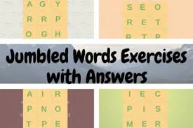 Jumble word solver/helper can be used for solving jumble words, for any word. Jumbled Words Exercises With Answers