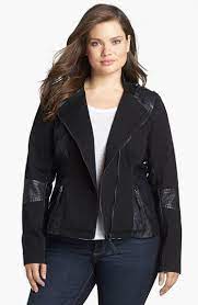 City Chic Suri Faux Leather Spliced Jacket Plus Size Nordstrom Roupas Pra Gordinhas Roupas Moda