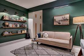 Though i think the plain wall needs more color or depth, but all. Living Room Painted With Forest Green Hue And Wooden Elements Add Warmth To The Room And Give It A Cozy Touch Cozyplaces
