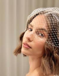 Ivory Birdcage Veil Short Bridal Face Veil Wedding Courthouse Headpiece  Civil Wedding Veil Elopement