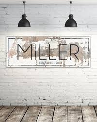 The Miller Sign Personalized Chippy Farmhouse Canvas Wall Art Nlsc0117 Name Wall Art Large Wall Decor Wall Signs