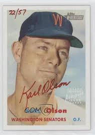 2006 Topps Heritage Real One inchiostro rosso automatico /57 Karl Olson  #ROA-KO Auto