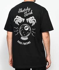Sketchy Tank Good Fortune Black T Shirt Zumiez Mens Tshirts Tee Shirt Designs Shirt Design Inspiration
