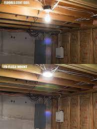 With overhead pipes, wiring, ductwork and floor joists, doing something to cover them in an attractive. Flush Mount Led Ceiling Lights For J Boxes And Can Lights Super Bright Leds