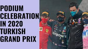 Charles leclerc, formula 1'deki ilk yılının ardından ferrari'ye geçti ve daha deneyimli takım arkadaşı sebastian. Podium Celebration Lewis Hamilton Sergio Perez Sebastian Vettel L 2020 Turkish Grand Prix Youtube