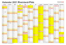 Für microsoft word ab version 2007 (.docx datei). Kalender 2021 Rheinland Pfalz Ferien Feiertage Excel Vorlagen