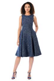 Graphic Lurex Tweed A Line Dress Shop Cocktail Dresses Clothes For Women A Line Dress
