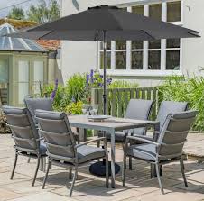Maybe you would like to learn more about one of these? Leisuregrow Milano Grey Aluminium 6 Seater Dining Set With Highback Armchairs And 300cm Parasol And Base Morale Garden Furniture