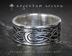 Wolf Ring With Viking Design Unique Mans Wedding Ring Sterling Silver Viking Ring Silver Celtic Norse Style Jewelry For Men Mens Wedding Rings Unique Rings For Men Mens Wedding Rings