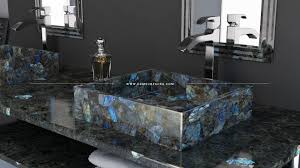 Electric Midnight Labradorite Modern Bathroom Gemstone Slabs Gemstone Tables Gemstone Tiles Gemstone Surfaces Stone Slab Modern Bathroom Blue Granite