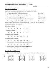 In lab 11 on connect you performed a monohybrid chegg com. Monohybrid Cross Worksheet Key Docx Monohybrid Cross Worksheet Name Period Part A V Abula Match The Definitions On The Left With The Terms On The Course Hero