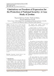 Executive in malaysia there should be reinforcement towards this act as the community and people themselves should be allowed to come together and work towards a. Pdf Limitations On Freedom Of Expression For The Protection Of National Security A Case Study Of Jordan