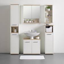 spiegelschrank weiss eichenfarbe online bestellen spiegelschrank waschbeckenunterschrank hochschrank
