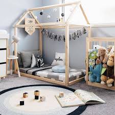 42 fantastic baby bedroom ideas with play areas homemydesign toddler house bed toddler rooms house frame bed