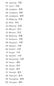 Note that depending on the korean characters used these names can have many other meanings besides those . Learn More About Korean Names Korean School Amino