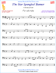 The documents below contain the words, lyrics, and music of the american national anthem. The Star Spangled Banner Tuba Sheet Music
