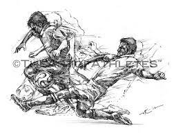 The Slide Tackle Soccer Art Football Drawing Sports Art
