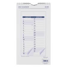 Whsmith 2021 Month To View Commercial Calendar Whsmith