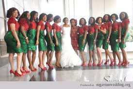 Bridesmaids In Christmas Colors Red Green Nigerian Bridesmaid Dresses Bridesmaid Colors Red Green Dress