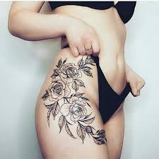 Especially on the hip bone area, it brings out the entire figure. Rose Tattoo On Thigh And Hip Tattoo Design