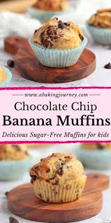 Chocolate Chip Banana Muffins Sugar Free In 2020 Banana Chocolate Chip Muffins Sugar Free Muffins Sugar Free Banana Muffins