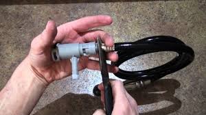 A faulty water diverter causes water still coming out from main faucet while. Price Pfister Quick Connect Sprayer Hose Removal Youtube