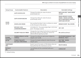 Learn more about anytime unlock. Vehicle Settings Door Lock Acurazine Acura Enthusiast Community