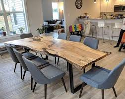Live Edge Dining Table Reclaimed Single Slab Acacia Light Etsy In 2020 Slab Dining Tables Live Edge Dining Table Live Edge Coffee Table