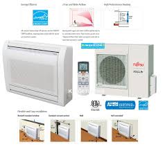 Fujitsu 1 Ton 12000 Btu Cooling Heating Ductless Split Ac Floor Mount Air Conditioning System 22 7 Seer Air Conditioning System Heating And Cooling Ductless