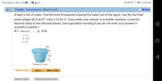 ➥ there is a easy way to convert from percent to decimal: Solved A Tank Is Full Of Water Find The Work W Required Chegg Com