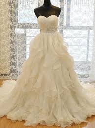 Strapless Organza A Line Ruffle Custom Wedding Dresses Online Wd358 2020weddingdress Weding Wedding Dress Organza Sweetheart Wedding Dress Ball Gowns Wedding