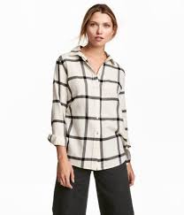 Black And White Checkered Shirt Natural White Black Checked Shirt In Woven Checked Cotton Fabric With Buttons At Front And At Cuffs Rounded Hem Longer At Back Fashion Clothes Star Fashion