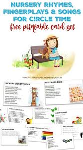 Whatever the reason, these toddler circle time songs are a. Nursery Rhymes Fingerplays Songs Printables