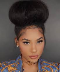 Although it is possible to create a high stacking on medium and even short hair. Curly Bun Natural Hair Bun Styles