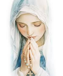 Dios te salve, María, llena eres de gracia; el Señor es contigo. Bendita Tú  eres entre todas las mujeres, y bendito es el fruto de tu vientre, Jesús.  Santa María, Madre de