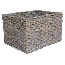 The box was undamaged, but the basket was squashed on one side &one handle bent beyond repairing. Large Rectangle Water Hyacinth Basket Wash Grey Rectangular Baskets Water Hyacinth Large Storage Baskets