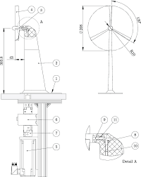 Black and white, clip art, computer graphic, cut out, design element. Model Wind Turbine Design With Side View On Left Front View On The Download Scientific Diagram