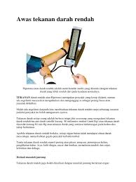 Berapa tekanan darah normal dan penjelasannya. Awas Tekanan Darah Rendah Pdf