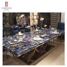Granite, as tough and strong as it is, is usually the best option for kitchen counters and kitchen islands. Luxury Living Room Furniture Semi Precious Stone Azul Bahina Blue Granite Table Top In Dubai China Dining Table Kitchen Tables Made In China Com