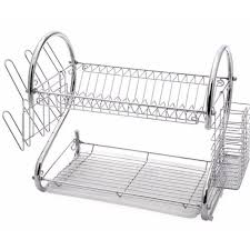 This stainless steel dish drainer is ideal for storing and draining dishes. 2 Tier Stainless Steel Dish Drying Holder Rack Shopee Philippines