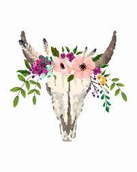 Skull, decorative skull, taxidermy, skull decor, boho decor, painted skull,mandala art, wall mount skull, cow skull, faux skull, longhorn. Floral Bull Skull 8x10 Art Print 8x10 Print Art Prints 8x10 Art Prints Skull Art