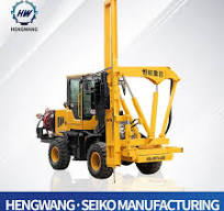 Wheel Hydraulic Drop Hammer Guardrail Pile Driver Machine