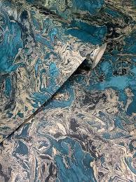 Add bright blue wallpaper tones at great prices and get free delivery over £75. Liquid Marble Teal Gold 6363 Wallpaper Sales Marble