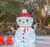 Outdoor Lighted Christmas Decoration LED Large 3D Snowman Motif Lights