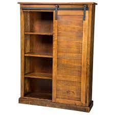 Farmhouse bookshelves & bookcases : Sunny Designs Sunny Office Rustic Bookcase With Sliding Barn Door Suburban Furniture Combination Bookcases