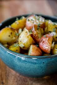 Carefully remove a strip of peel from the middle of each . Garlic Butter Roasted Potatoes Recipe Sweet Cs Designs
