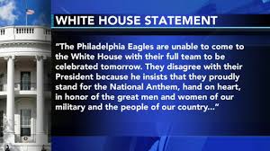 In the center of the room sits a white marble pedestal. Philadelphia Eagles Respond After President Trump Cancels White House Visit 6abc Philadelphia