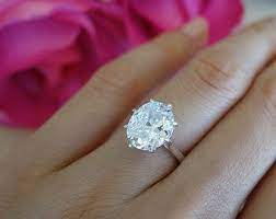 4 Carat Oval Diamond Anniversary Engagement 8 Prong Ring Size 4 5 8 Man Made Diamond Oval Solitaire Engagement Ring Wedding Rings Oval Prong Engagement Rings