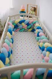 double braided crib bumper mixed knot cushion knot pillow etsy dekoratif yastiklar besi k bebek odasi duzenleme